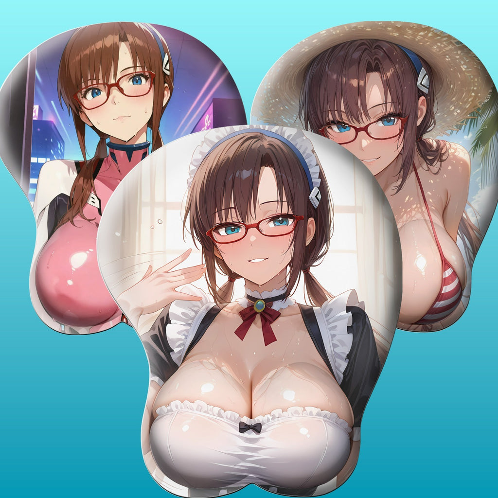 3D Oppai Anime Mouse Pad with Ergonomic Wrist Support XL, New Mari mikinami #01