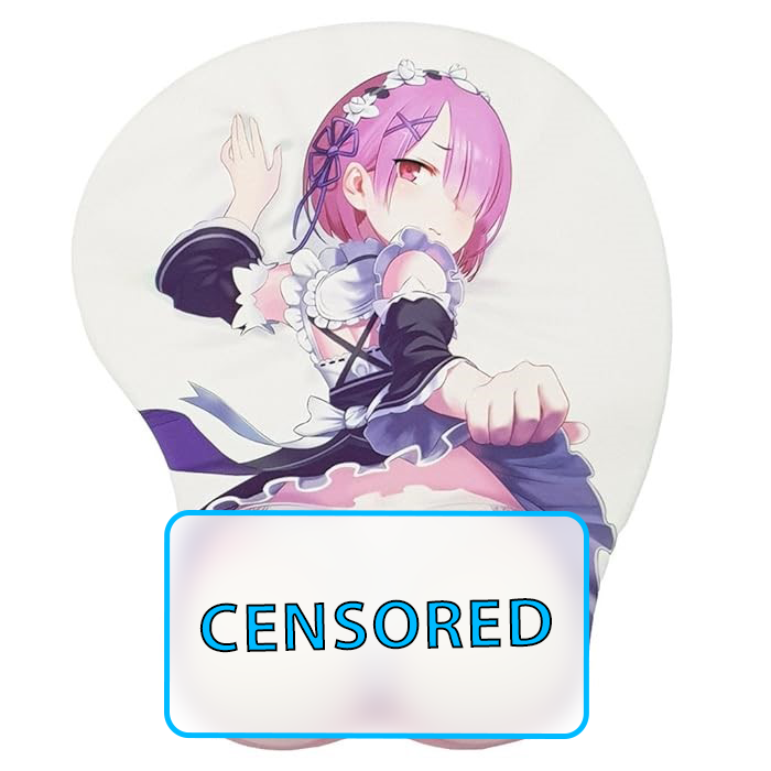 3D butt Anime Mouse Pad with Wrist Rest by Re:zero Ram #01