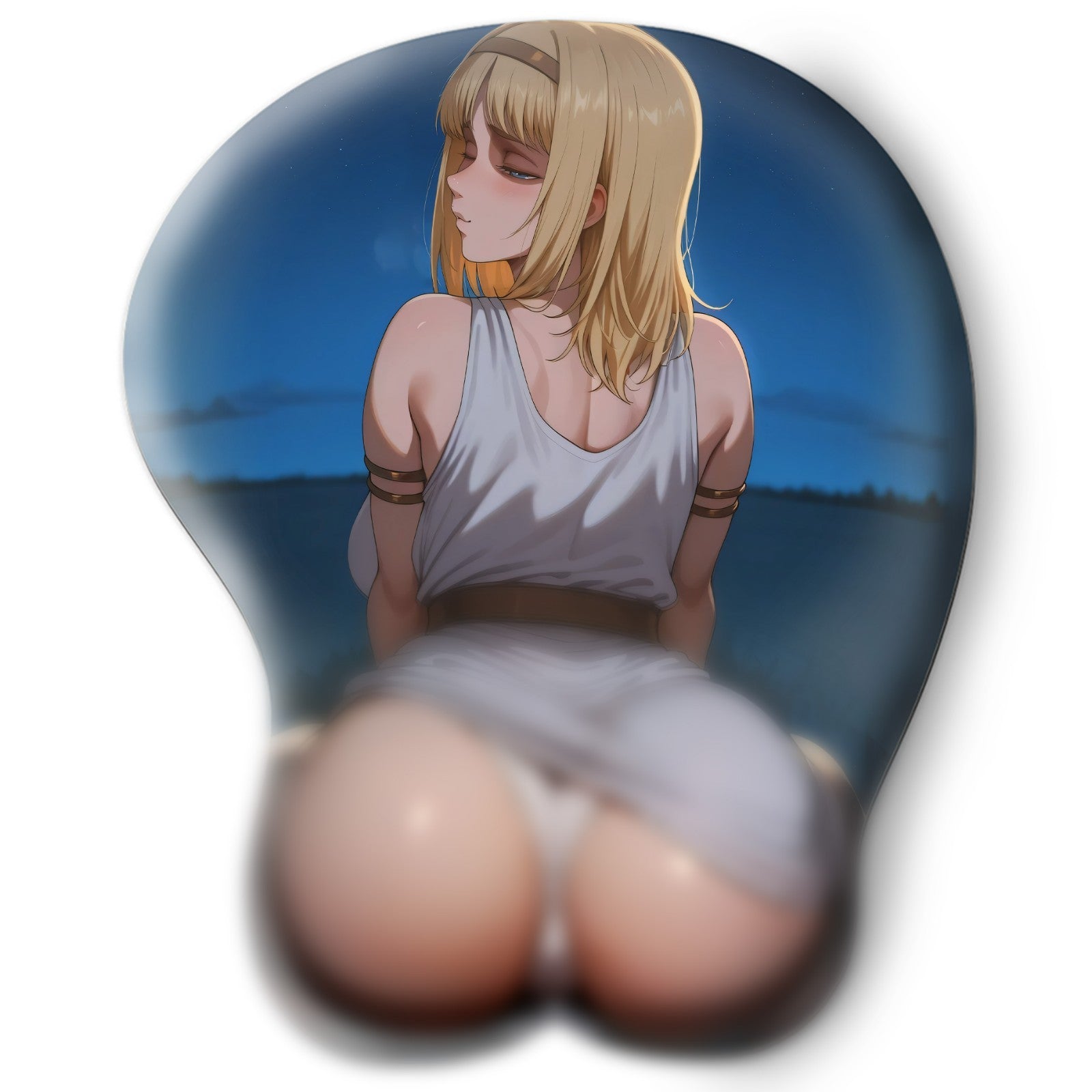 3D butt Anime Mouse Pad with Silicone Wrist Support, Non-Slip Ergonomic Shape, Attack on Titan anime Character Ymir #02
