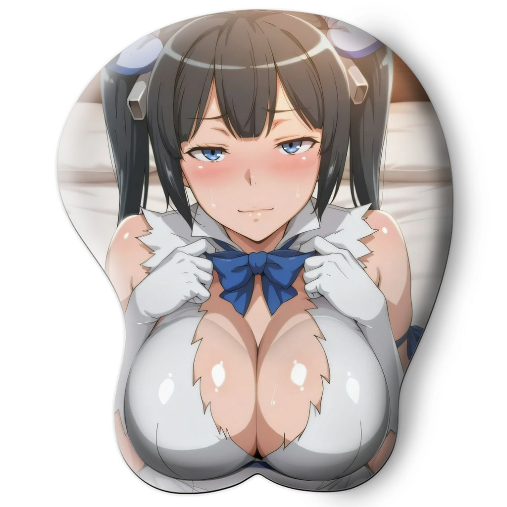 3D oppai Anime Mouse Pad with Wrist Rest by Danmanchi Hestia #01