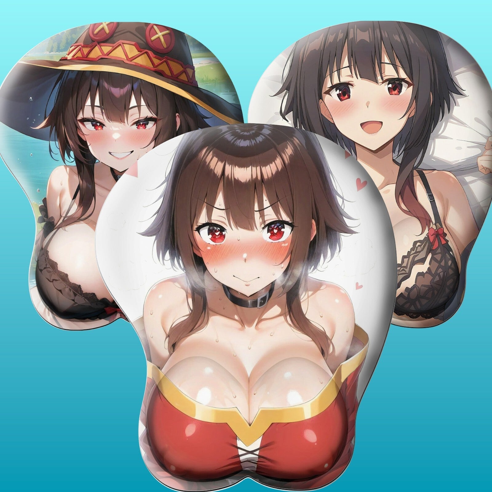 3D oppai Anime Mouse Pad with Wrist Rest by konosuba Megumin #02