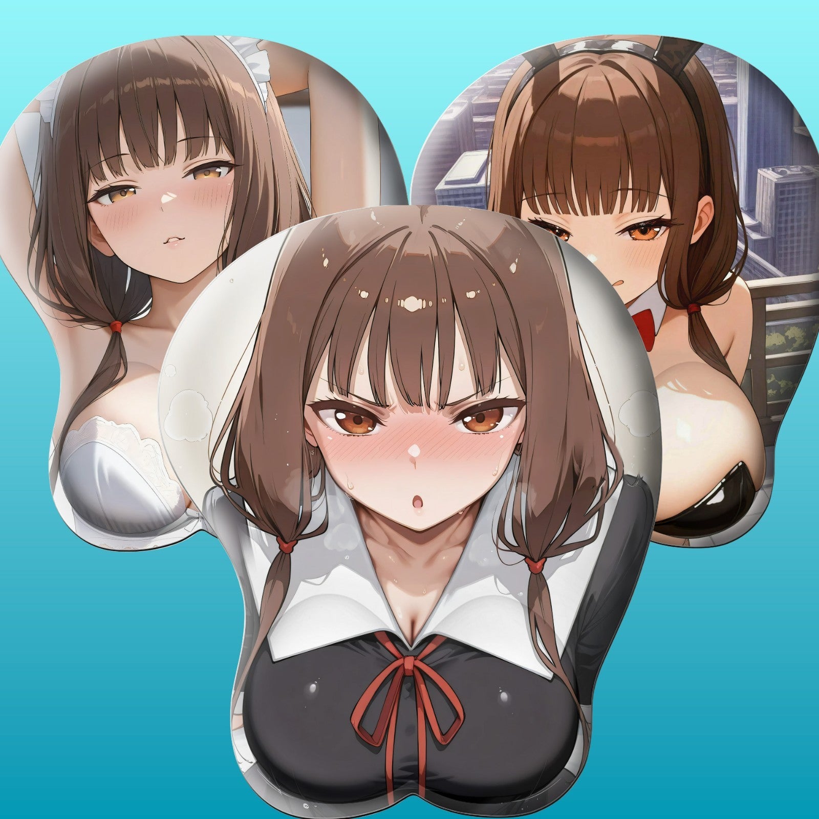 3D Oppai Anime Mouse Pad with Wrist Rest by Kaguya-sama Miko Iino #01