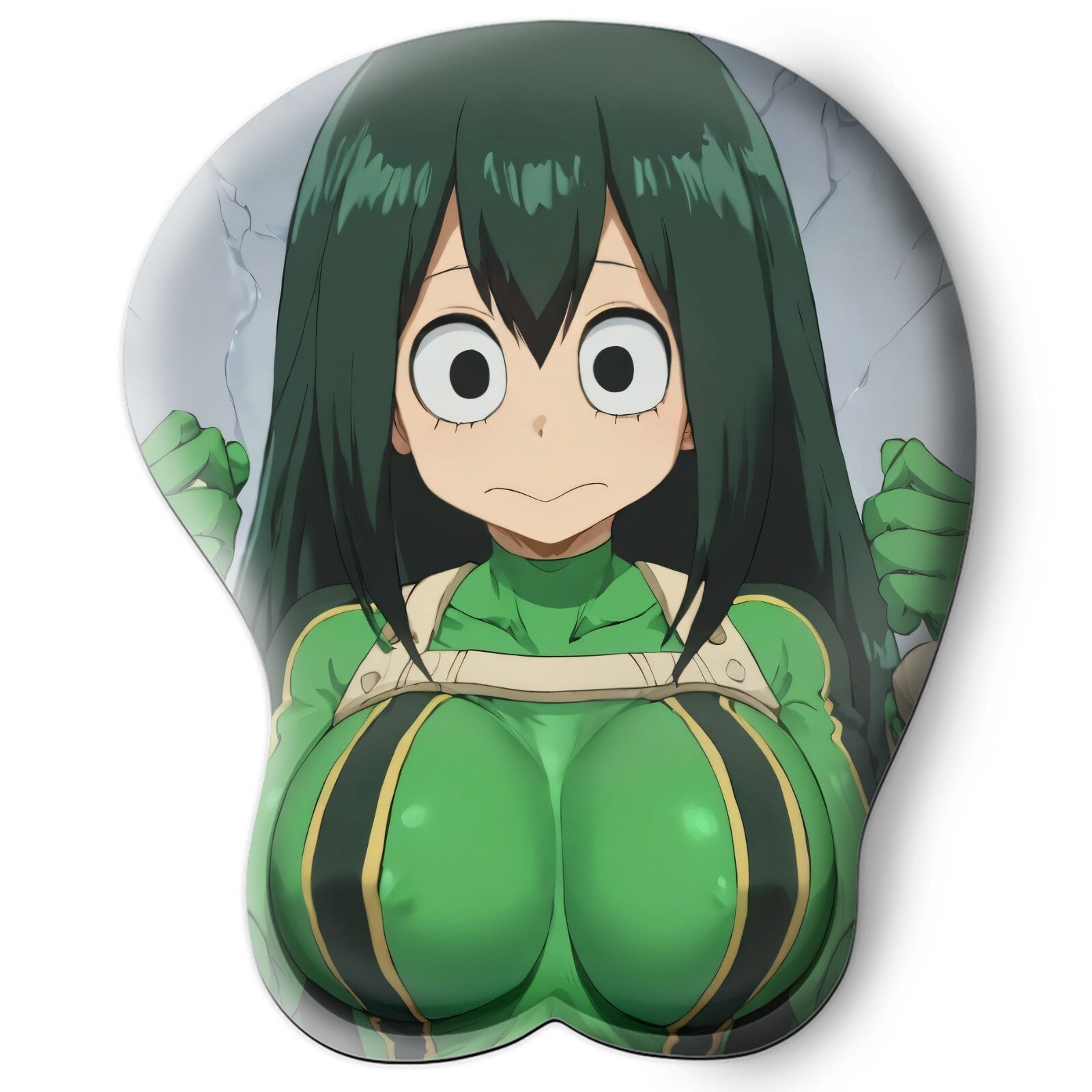 3D oppai Anime Mouse Pad with Wrist Rest by My hero academia Tsuyu Asui  #01