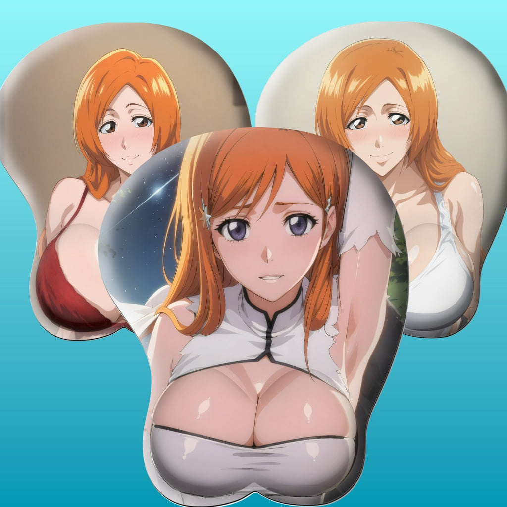 3D Oppai Anime Mouse Pad with Ergonomic Wrist Support XL, New Orihime #01