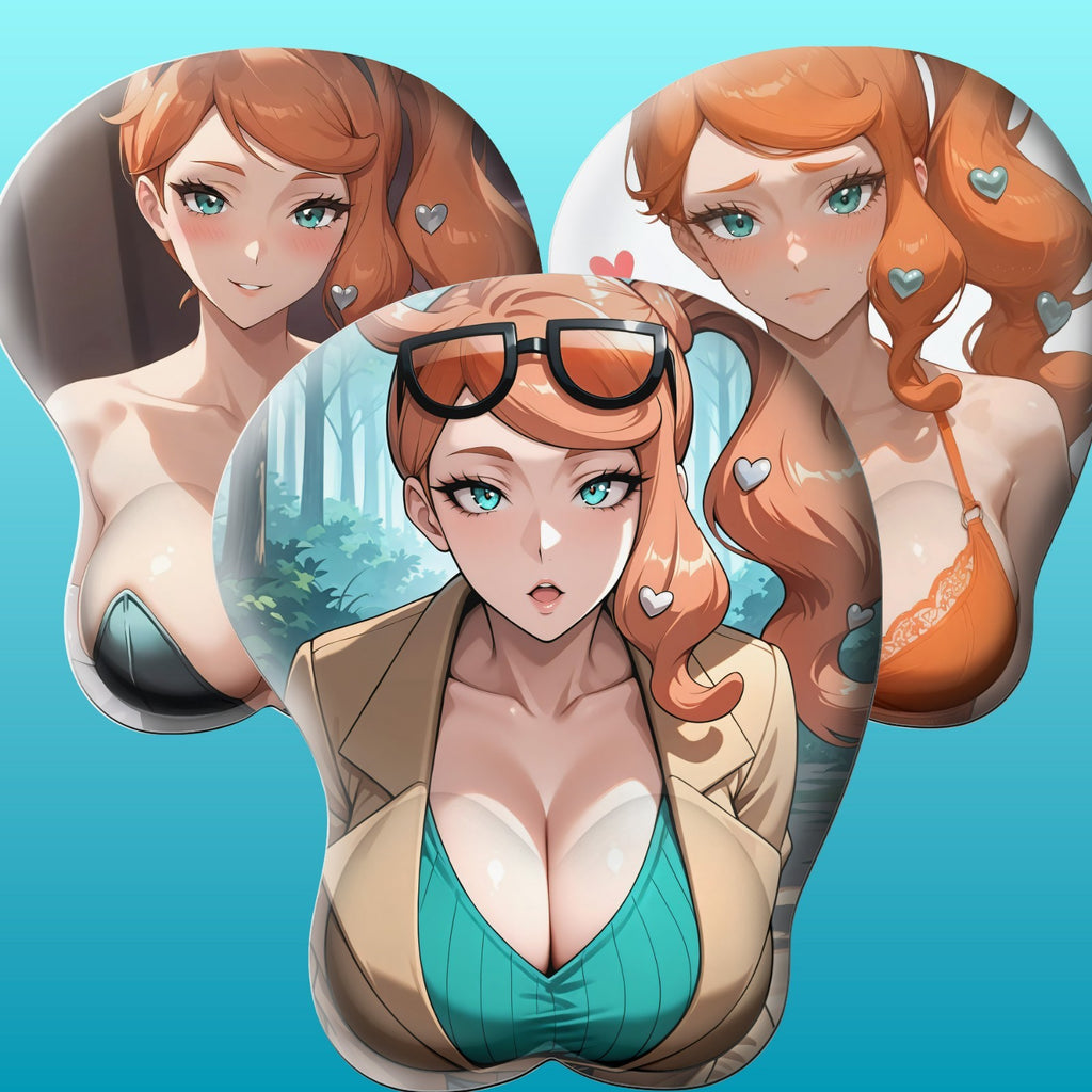 3D Oppai Anime Mouse Pad with Ergonomic Wrist Support XL, New Sonia #01