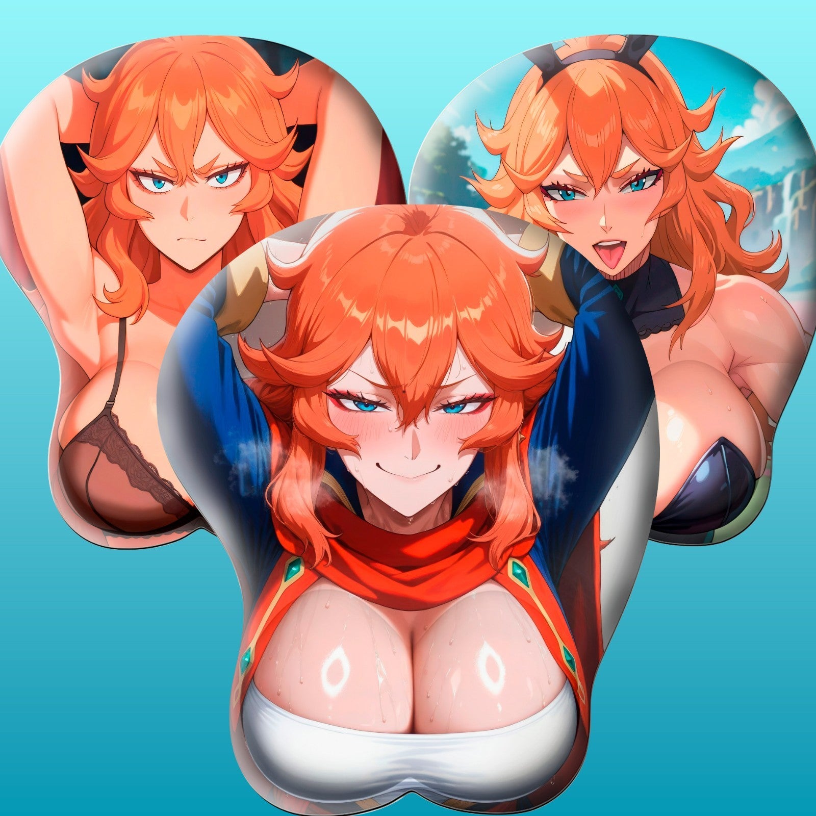 3D oppai Anime Mouse Pad with Wrist Rest by Black clover Mereoleona #01