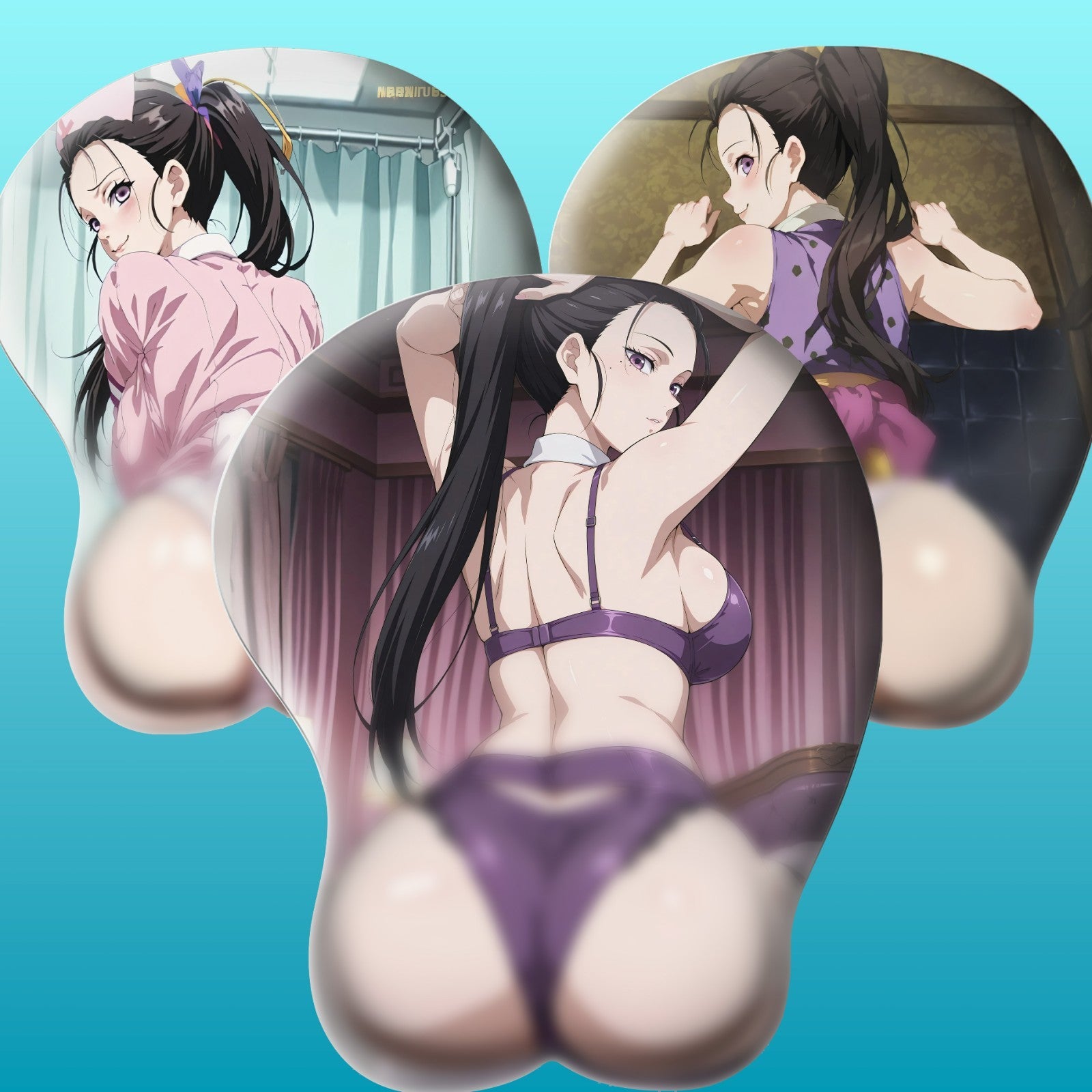 3D butt Anime MousePad with Wrist Rest by Demon Slayer Hinatsuru #02