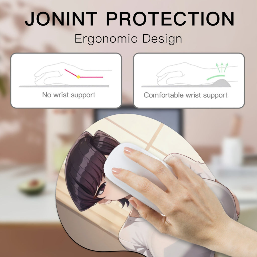 3D oppai Anime MousePad with Wrist Rest by Komi Can't Communicate komi shuuko 01