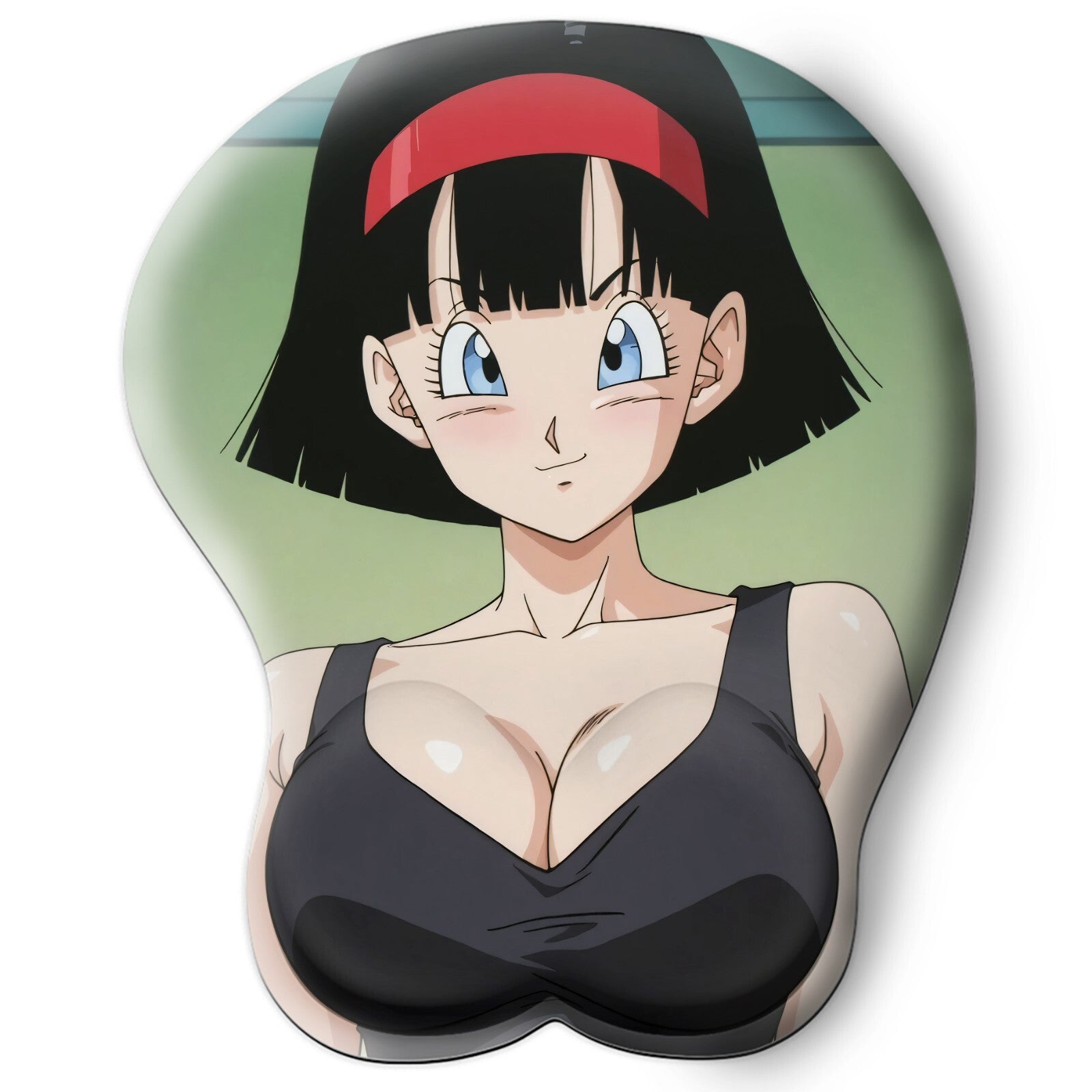 3D oppai Anime Mouse Pad with Silicone Wrist Support, Non-Slip Ergonomic Shape, Dragon ball Anime Character Videl #01