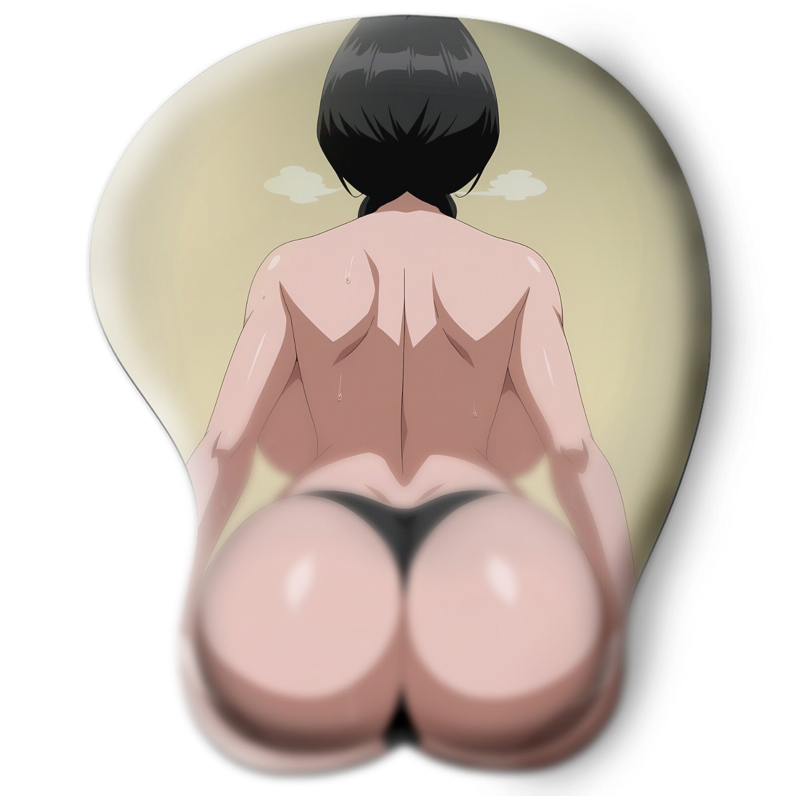 3D butt Anime Mouse Pad with Silicone Wrist Support, Non-Slip Ergonomic Shape, Bleach anime Character Unohana Retsu #04