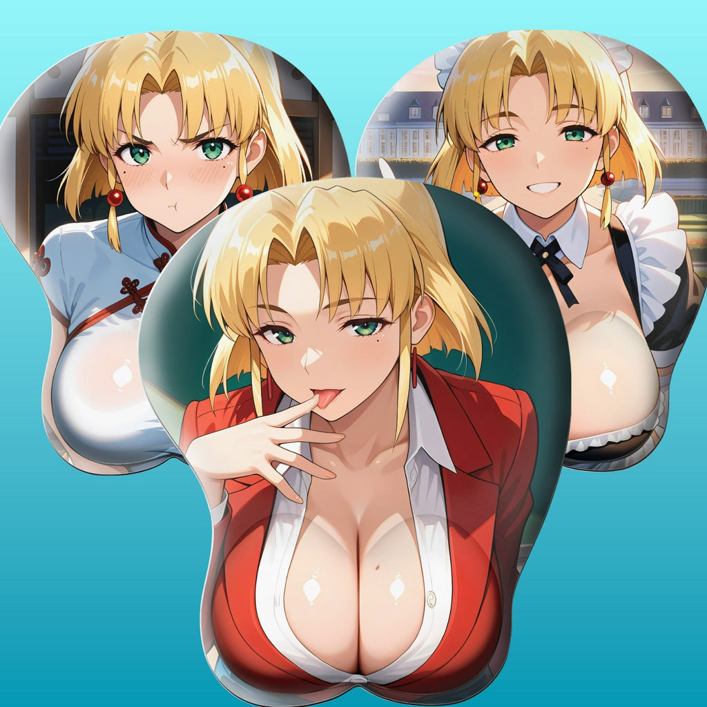 3D Oppai Anime Mouse Pad with Ergonomic Wrist Support XL, New Ritsuko akagi #01