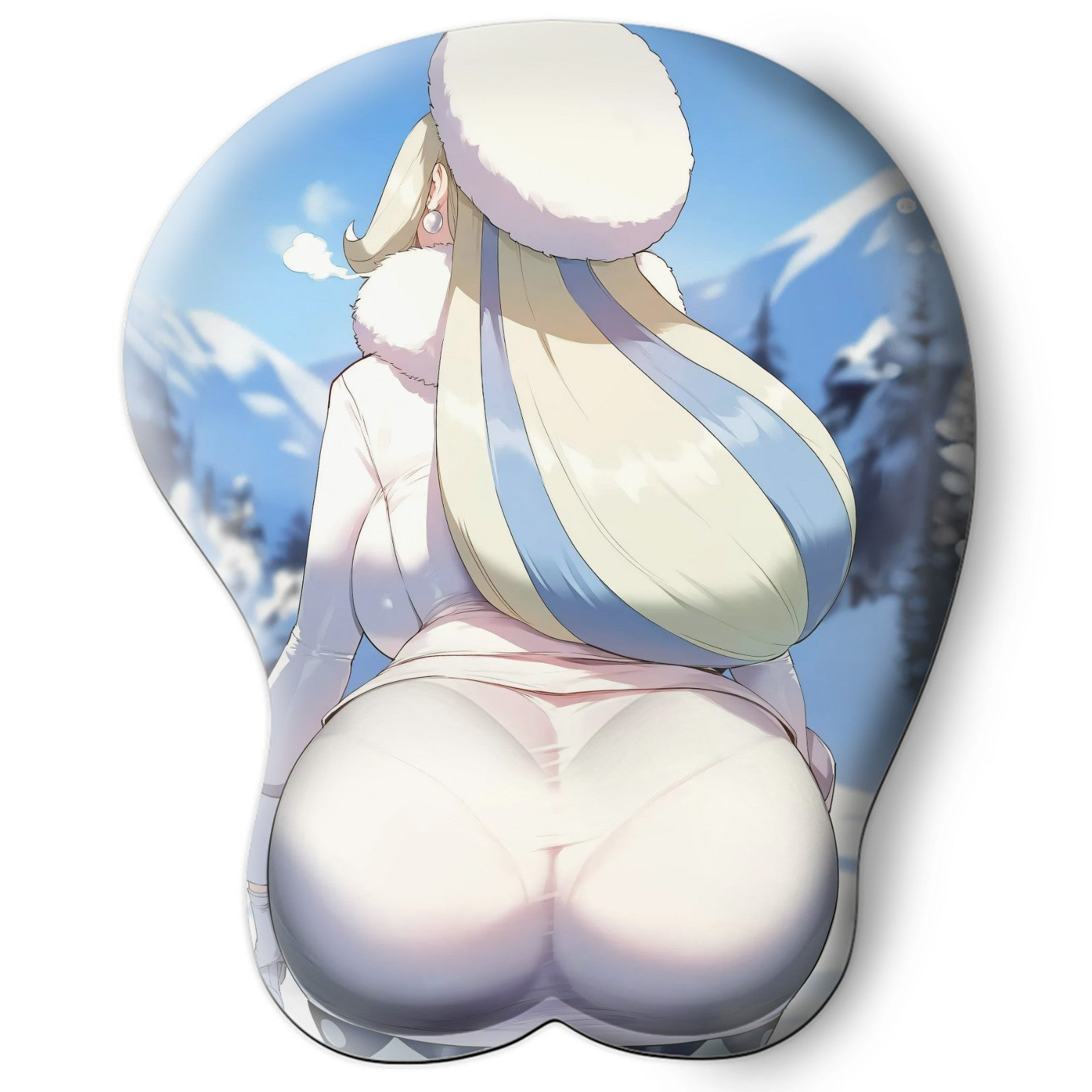 3D butt Anime Mouse Pad with Silicone Wrist Support, Non-Slip Ergonomic Shape, Pokemon anime Character Melony #02