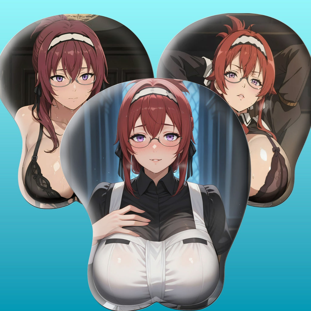 3D oppai Anime Mouse Pad with Wrist Rest by Mushoku Tensei Lilia Greyrat #01