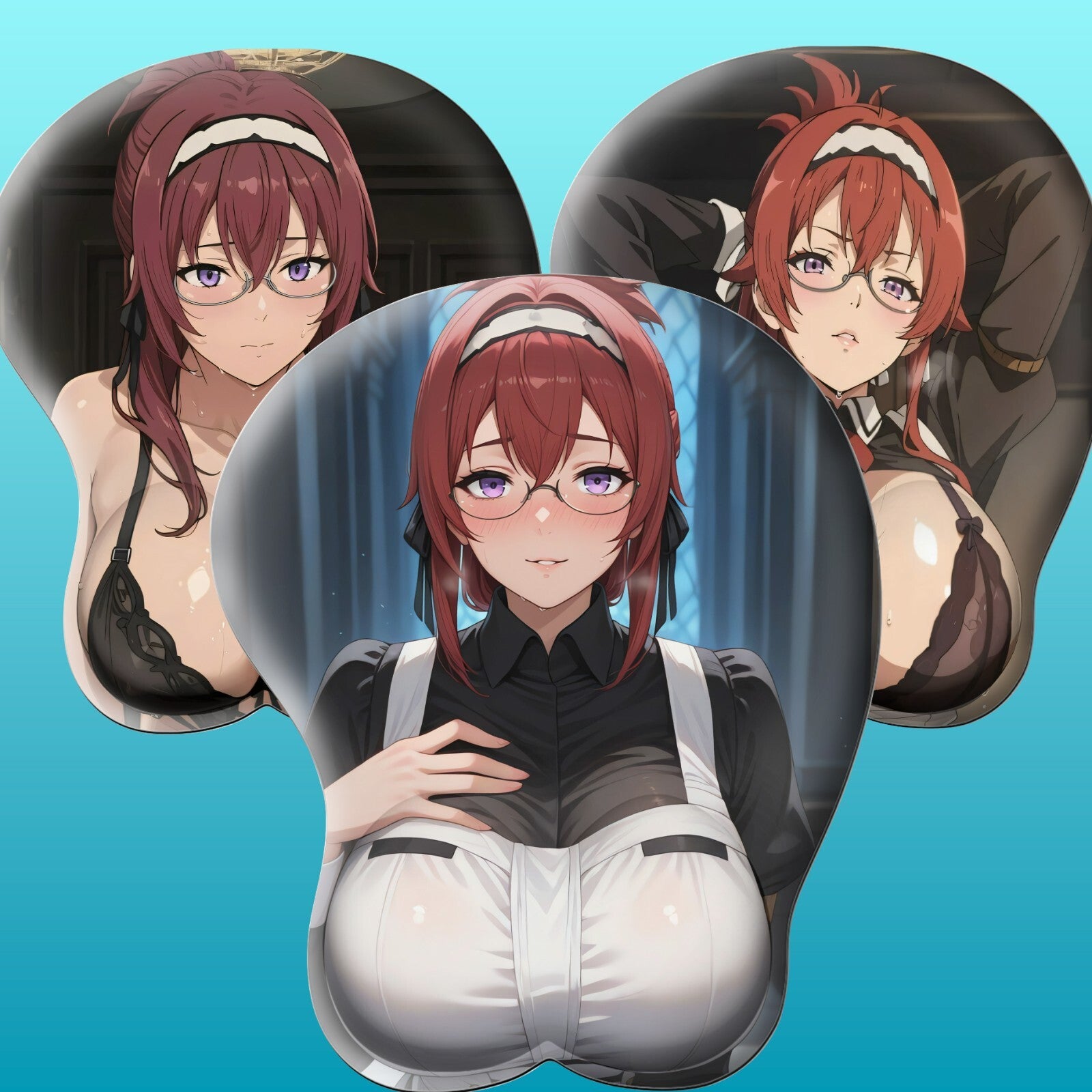 3D oppai Anime Mouse Pad with Wrist Rest by Mushoku Tensei Lilia Greyrat #01