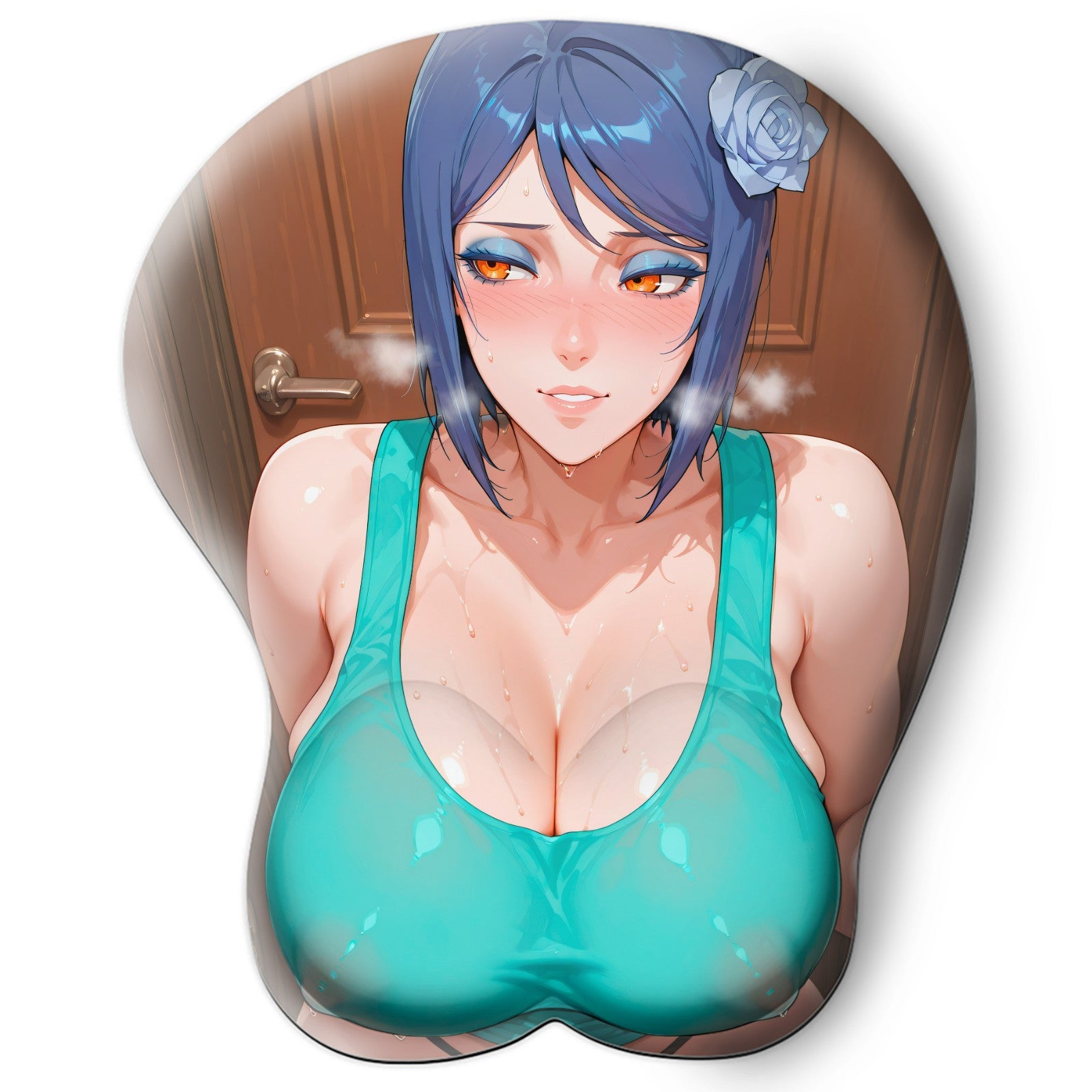 3D oppai Anime Mouse Pad with Silicone Wrist Support, Non-Slip Ergonomic Shape,Naruto anime Character Konan #01