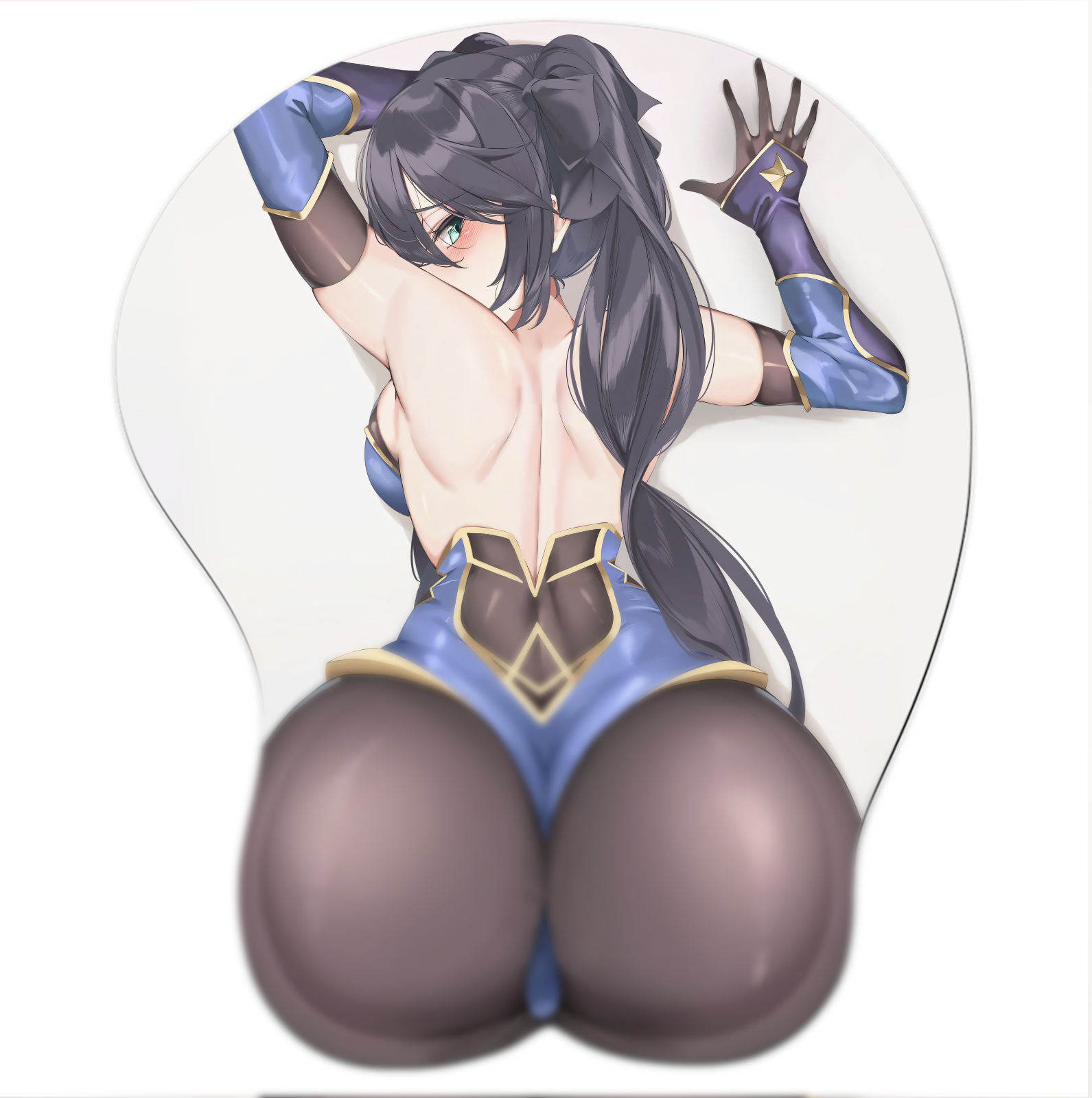 3D butt Anime Mouse Pad with Wrist Rest by Genshin Impact Mona Megistus #02