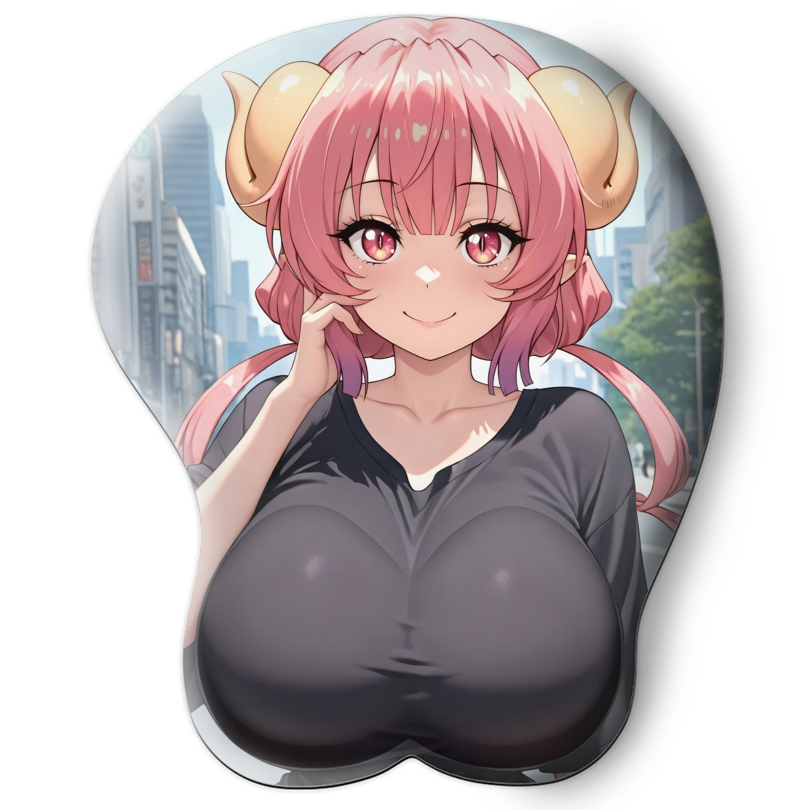 3D oppai Anime Mouse Pad with Wrist Rest by Dragon maid Ilulu #01