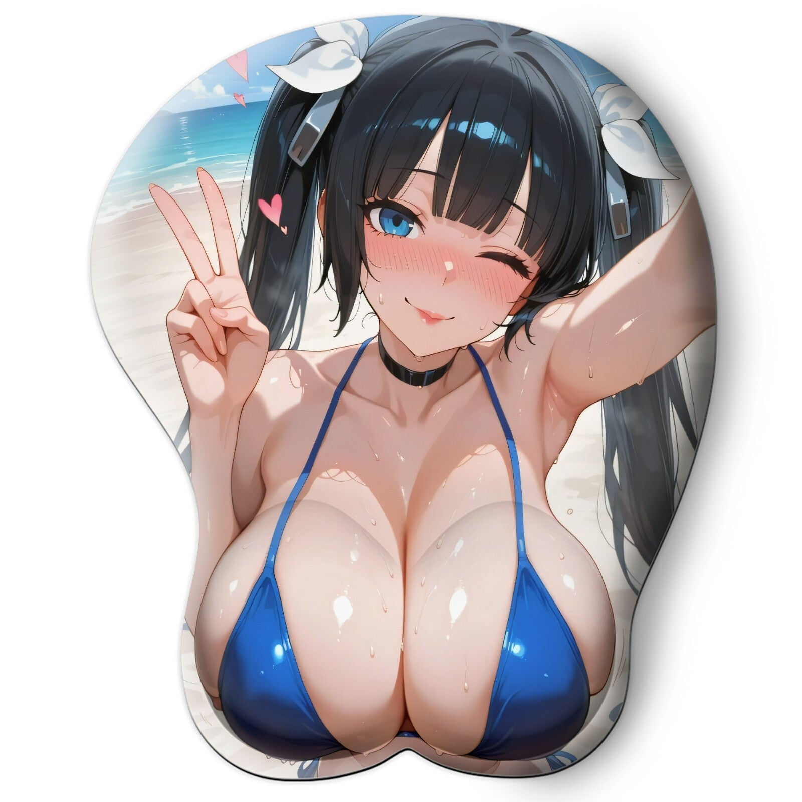 3D oppai Anime Mouse Pad with Wrist Rest by Danmanchi Hestia #01