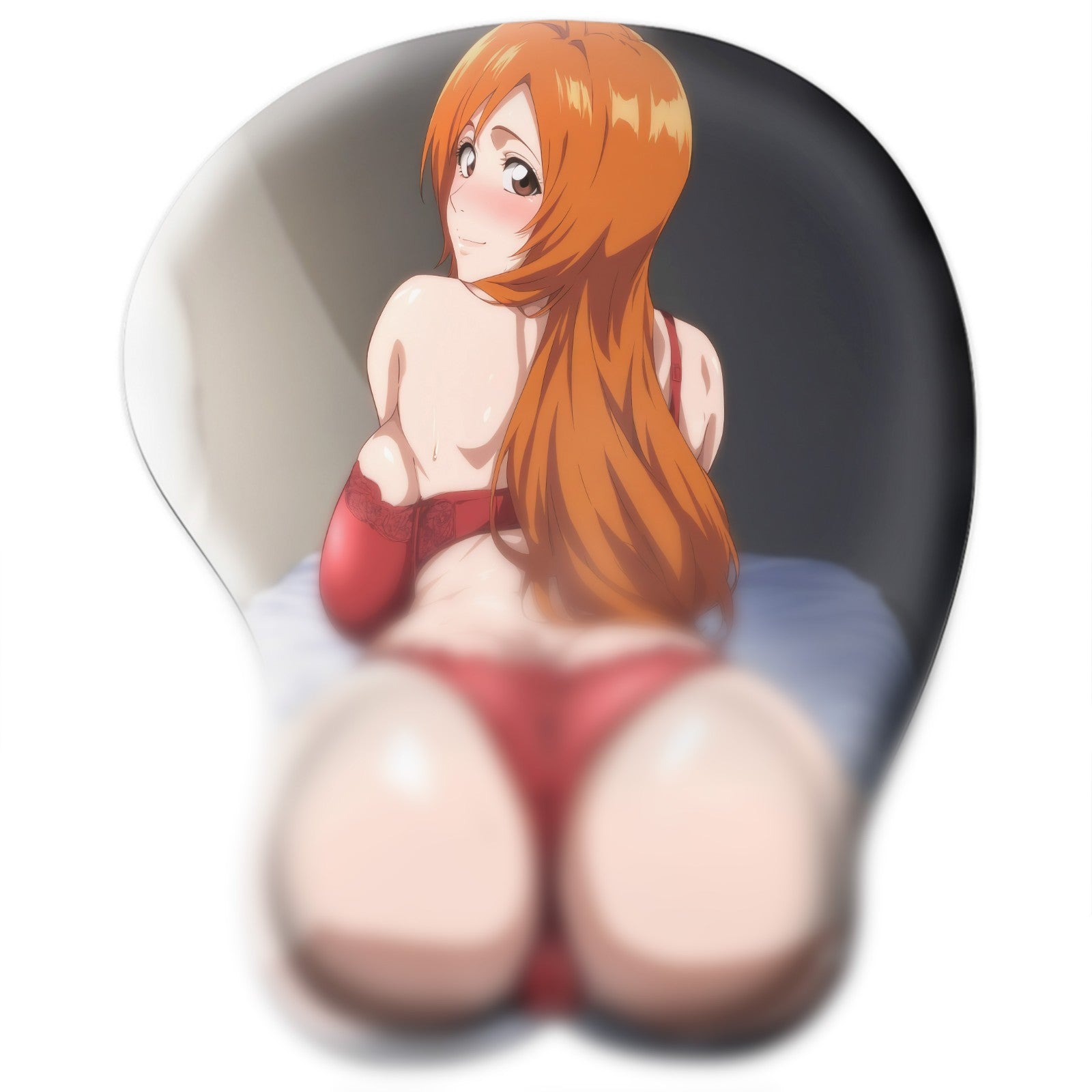 3D butt Anime Mouse Pad with Silicone Wrist Support, Non-Slip Ergonomic Shape, Bleach anime Character Orihime Inue #02