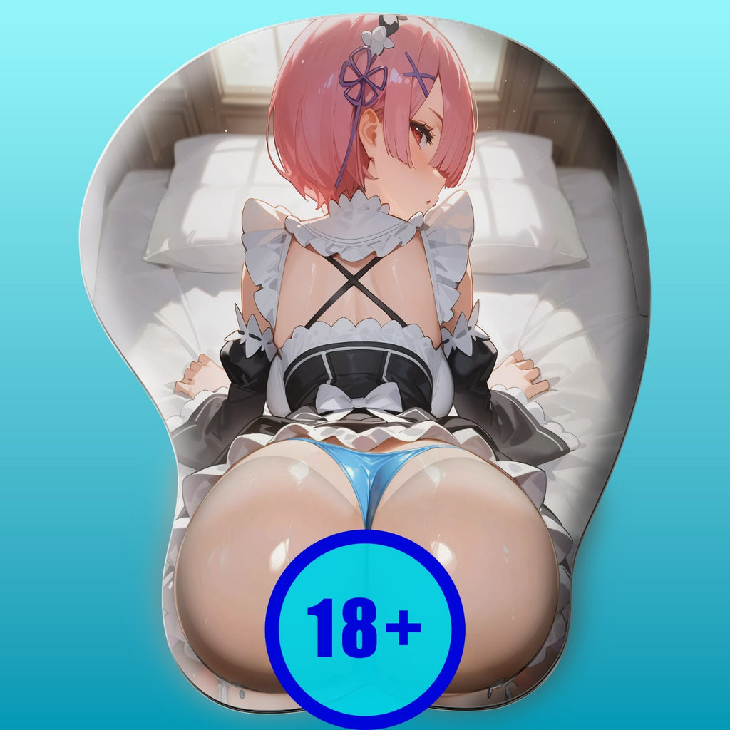 3D butt Anime Mouse Pad with Wrist Rest by Re:Zero Ram #02