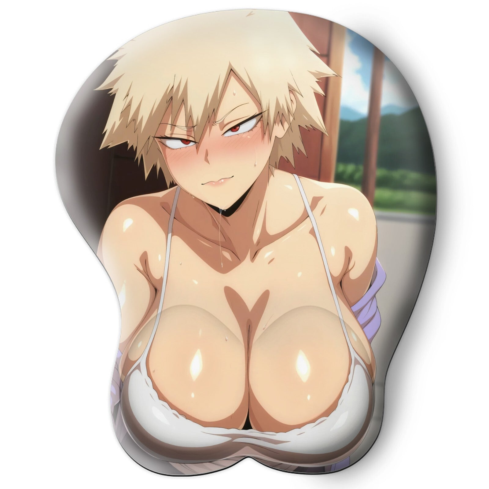 3D oppai Anime Mouse Pad with Wrist Rest by My hero academia Mitsuri bakugou #01