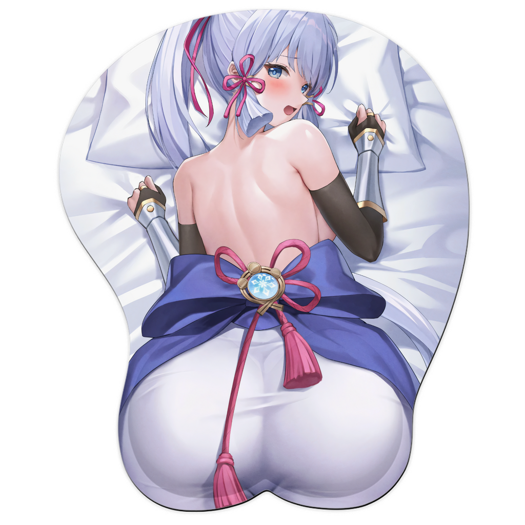 3D butt Anime Mouse Pad with Wrist Rest by Genshin Impact Kamisato Ayaka #02