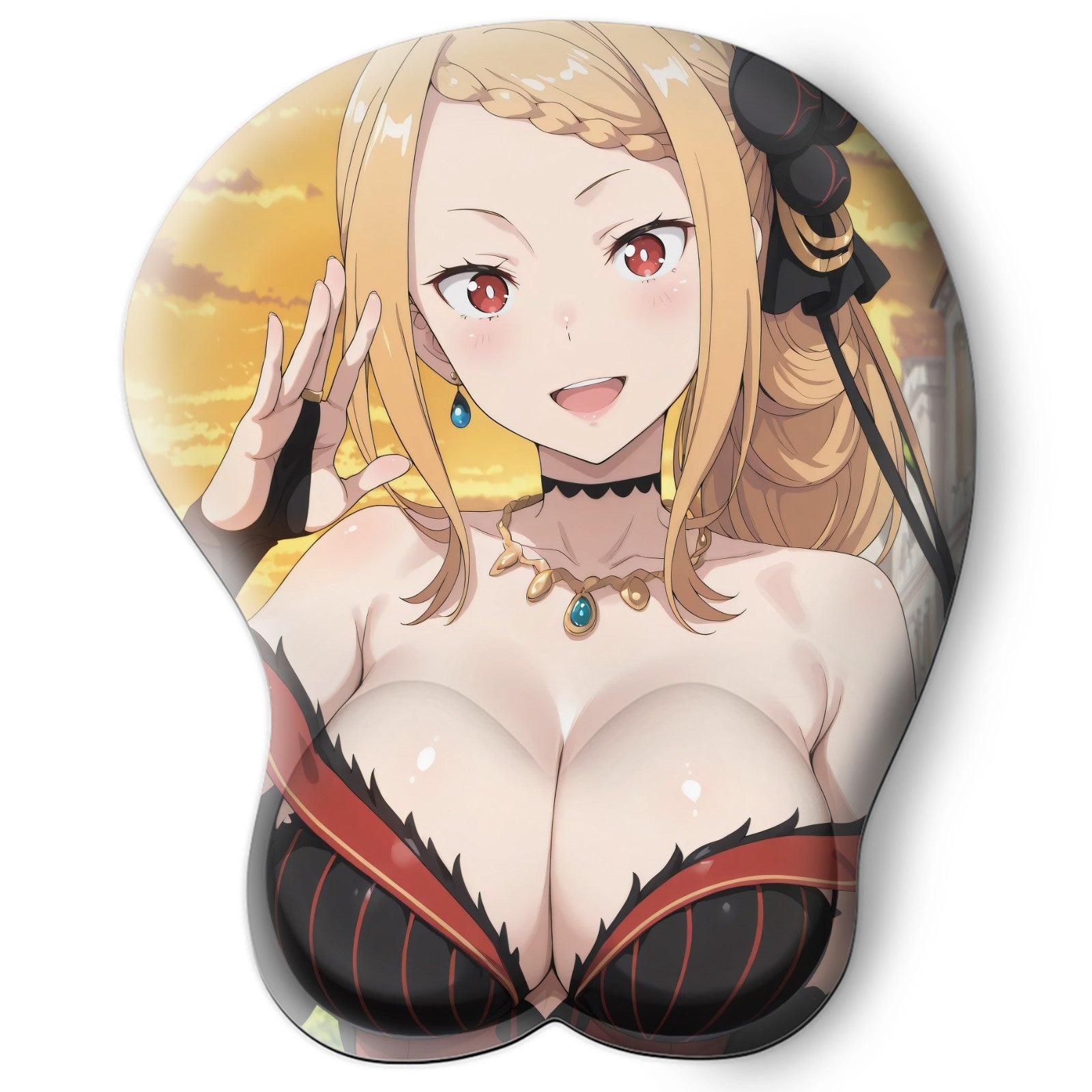 3D Oppai Anime Mouse Pad with Wrist Rest by Re:Zero Priscilla Barielle #01