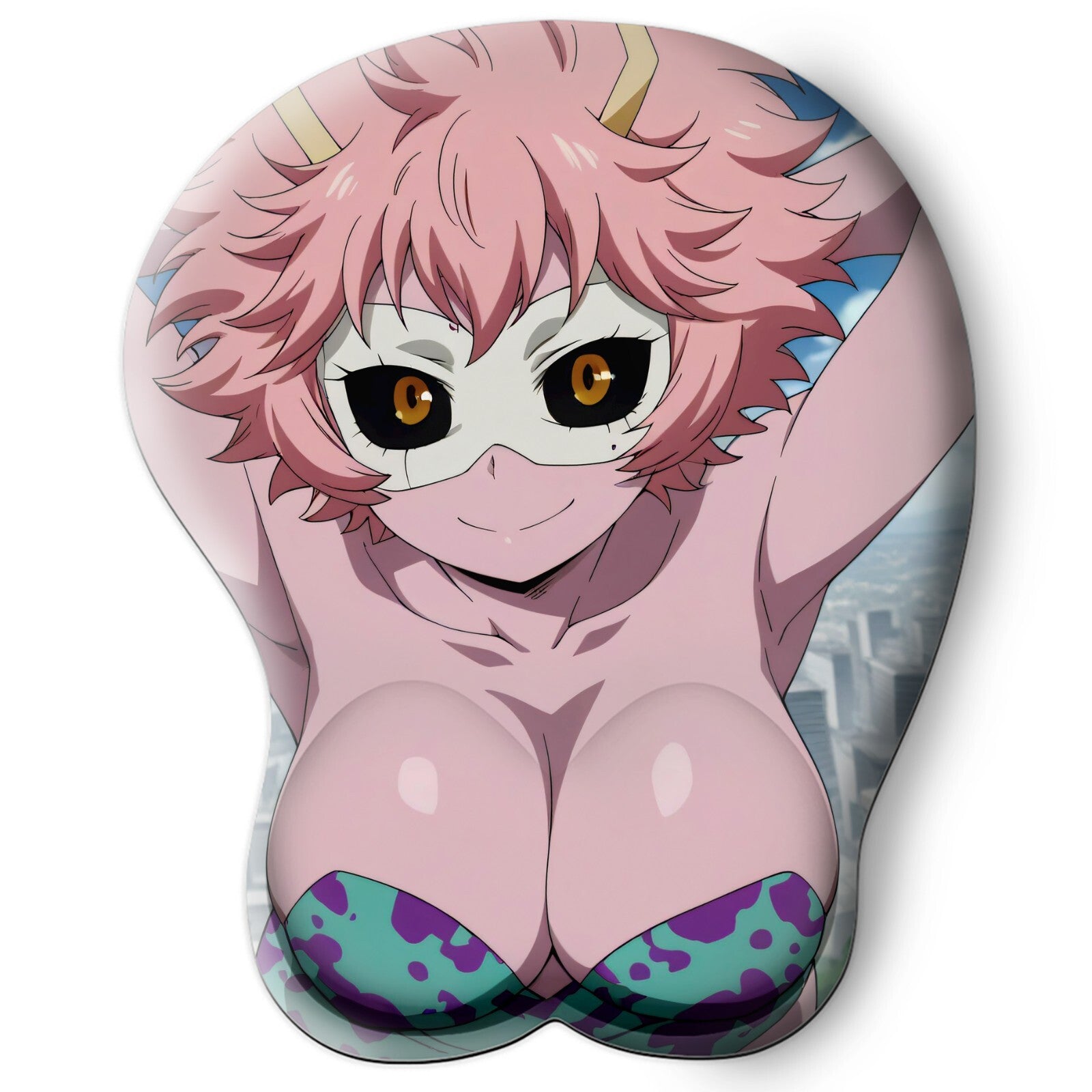 3D oppai Anime Mouse Pad with Wrist Rest by My hero academia mina ashido #01