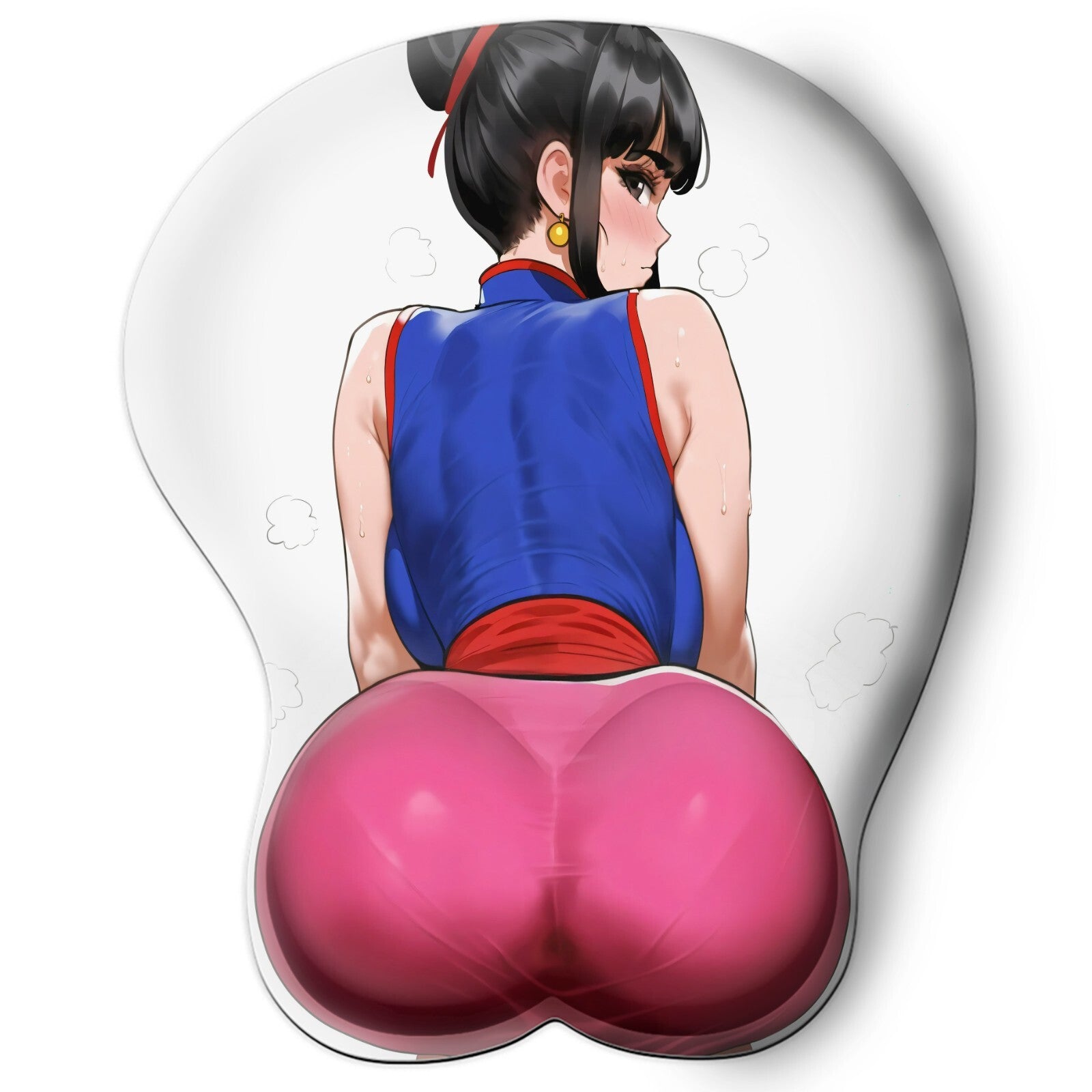 3D butt Anime Mouse Pad with Silicone Wrist Support, Non-Slip Ergonomic Shape, Dragon Ball anime Character Chi-chi (chi chi) #02