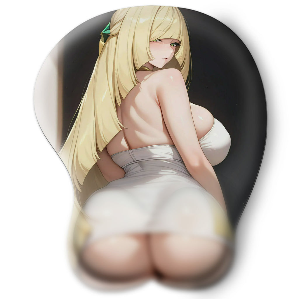 3D butt Anime Mouse Pad with Ergonomic Wrist Support XL, New  lusamine #02
