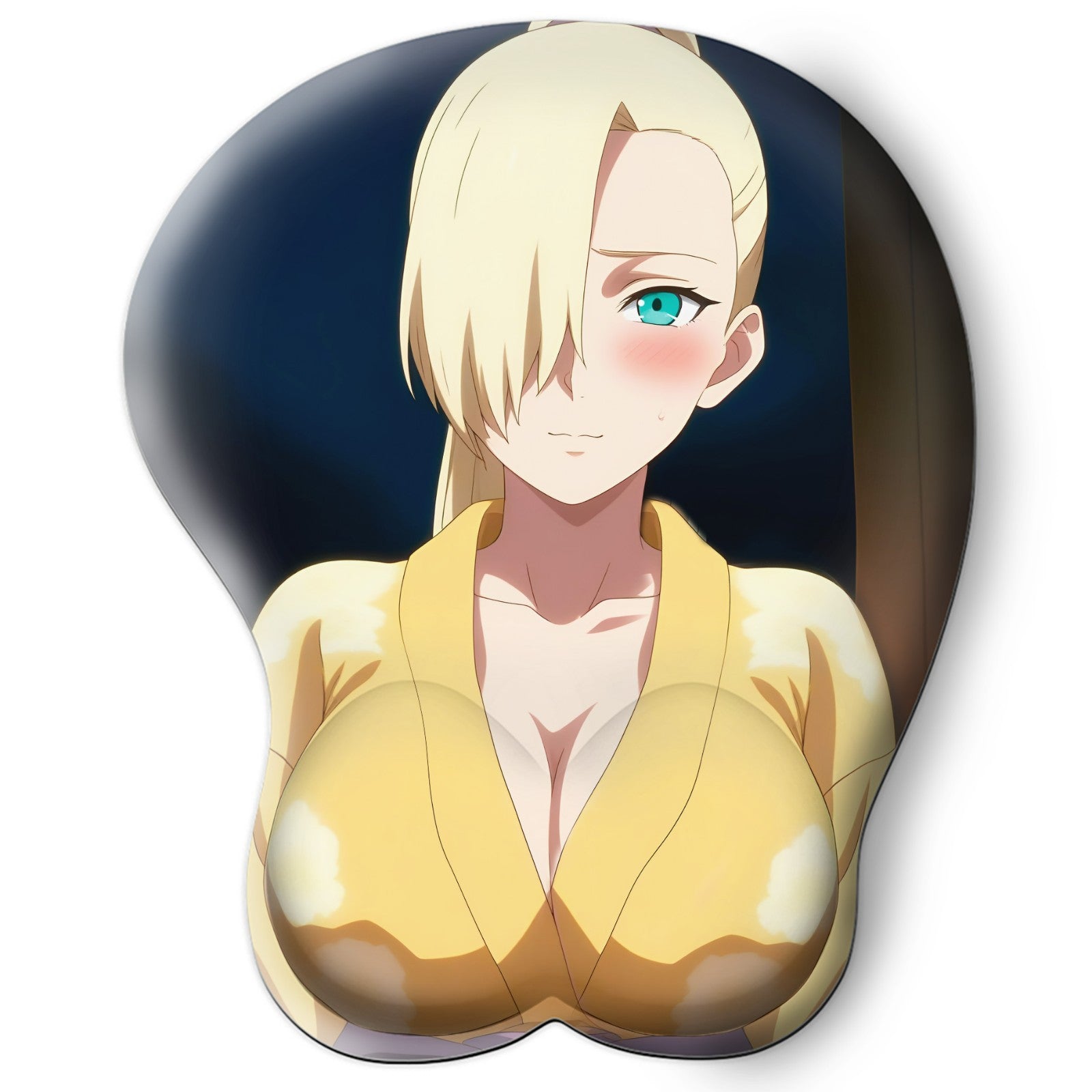 3D oppai Anime Mouse Pad with Silicone Wrist Support, Non-Slip Ergonomic Shape,Naruto anime Character Ino Yamanaka #01