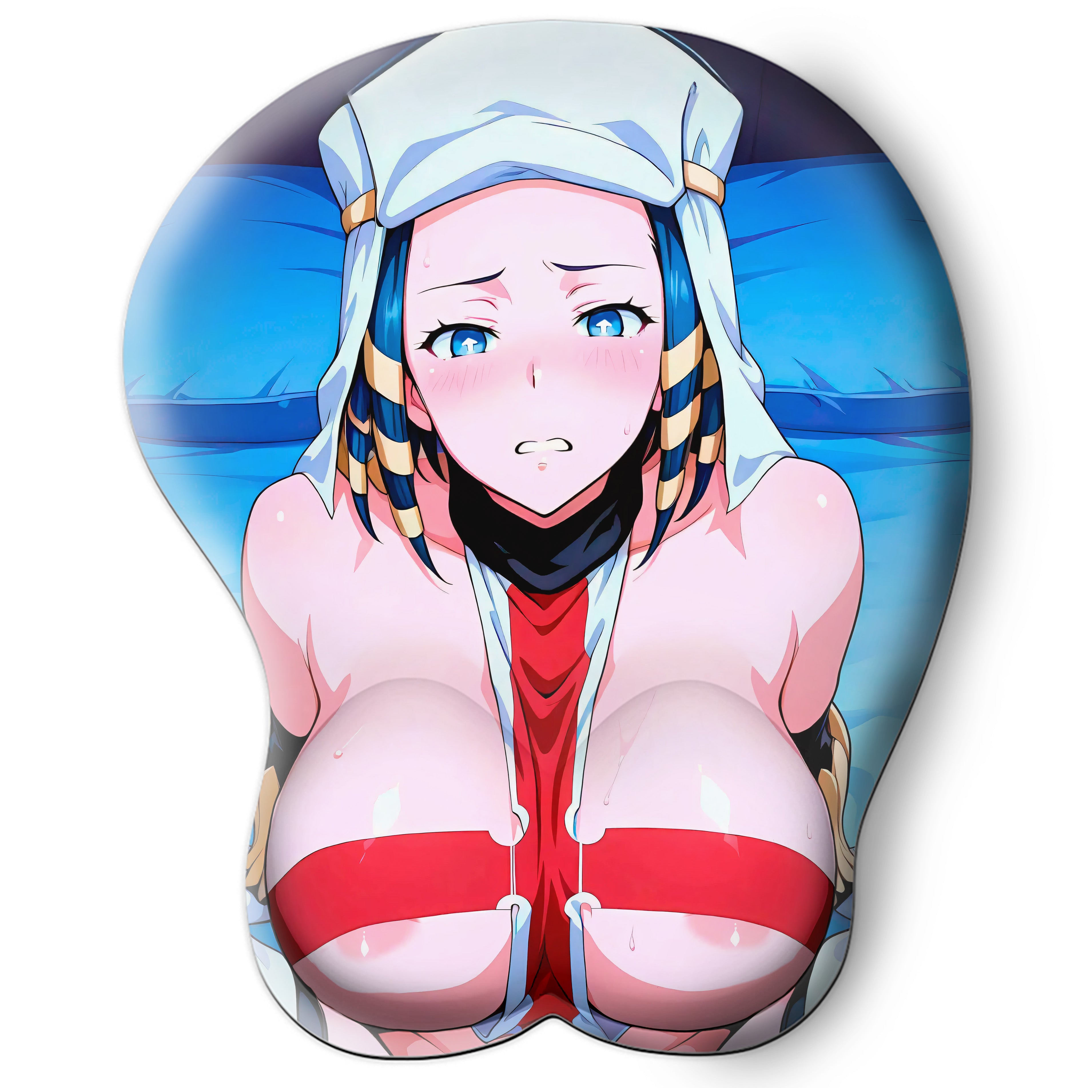 3D oppai Anime Mouse Pad with Silicone Wrist Support, Non-Slip Ergonomic Shape, Fire ForceAnime Character Arrow #01