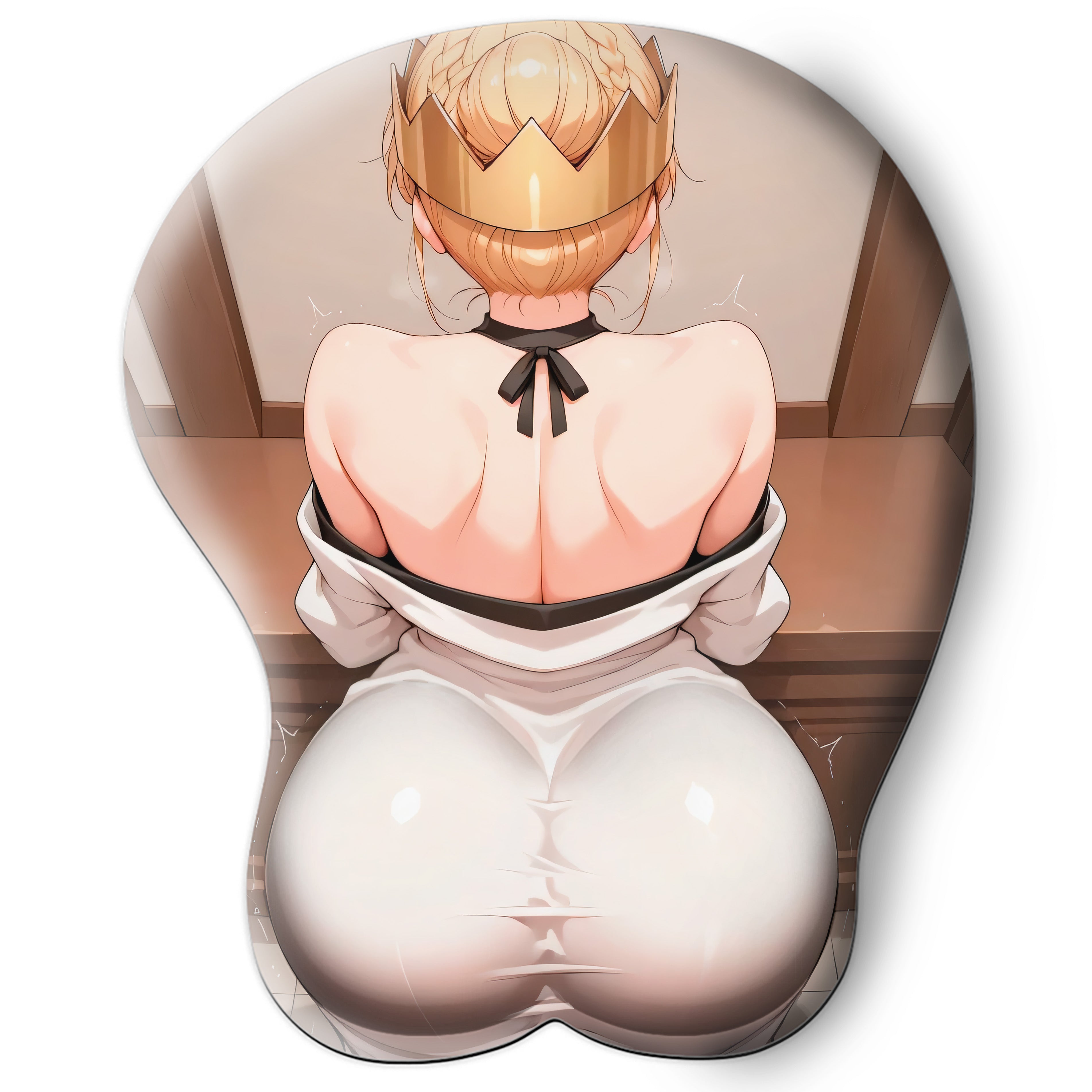 3D butt Anime Mouse Pad with Silicone Wrist Support, Non-Slip Ergonomic Shape, Fire Force Anime Character Haumea #02