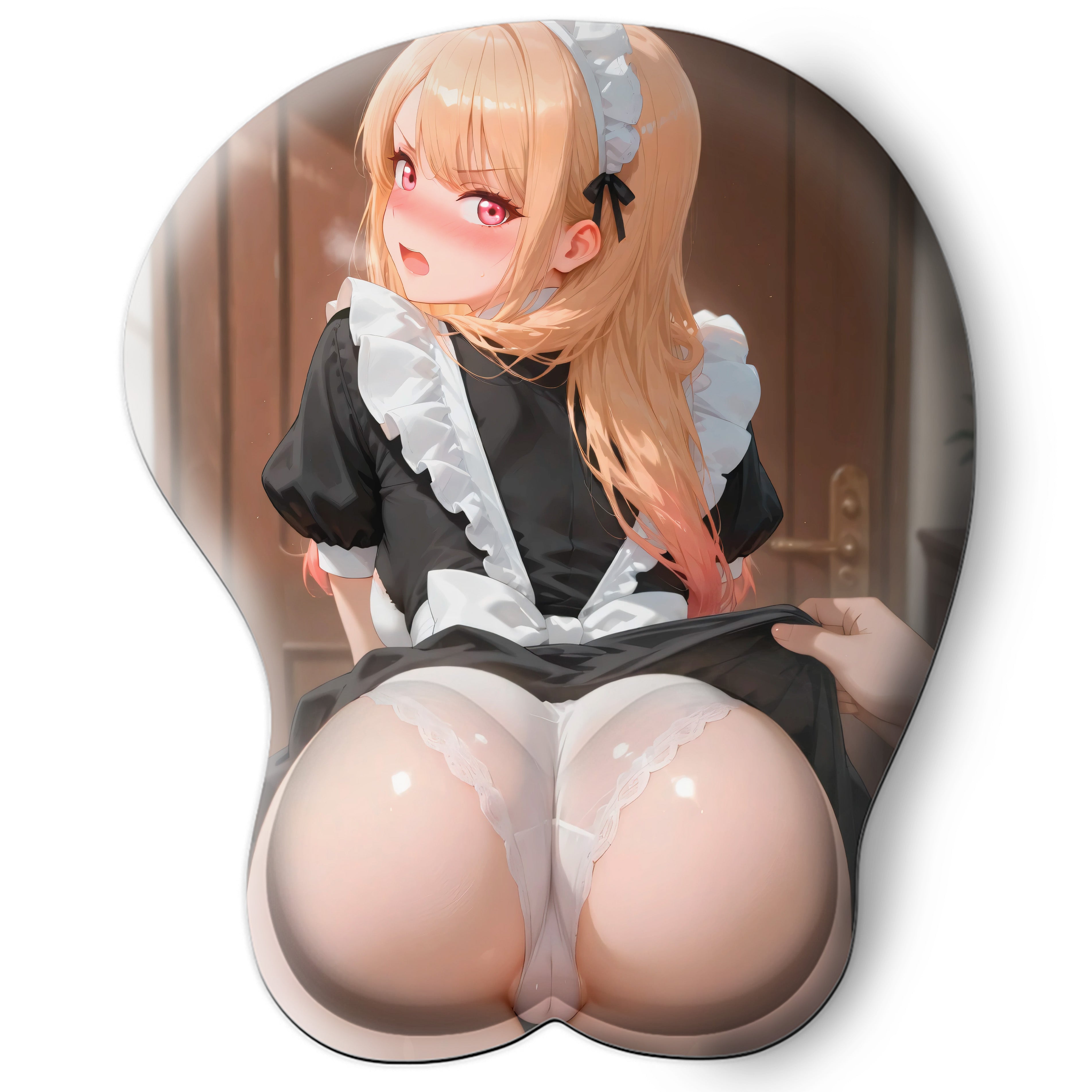 3D butt Anime Mouse Pad with Silicone Wrist Support, Non-Slip Ergonomic Shape, My Dress-Up Darling Anime Character  Marin Kitagawa #02