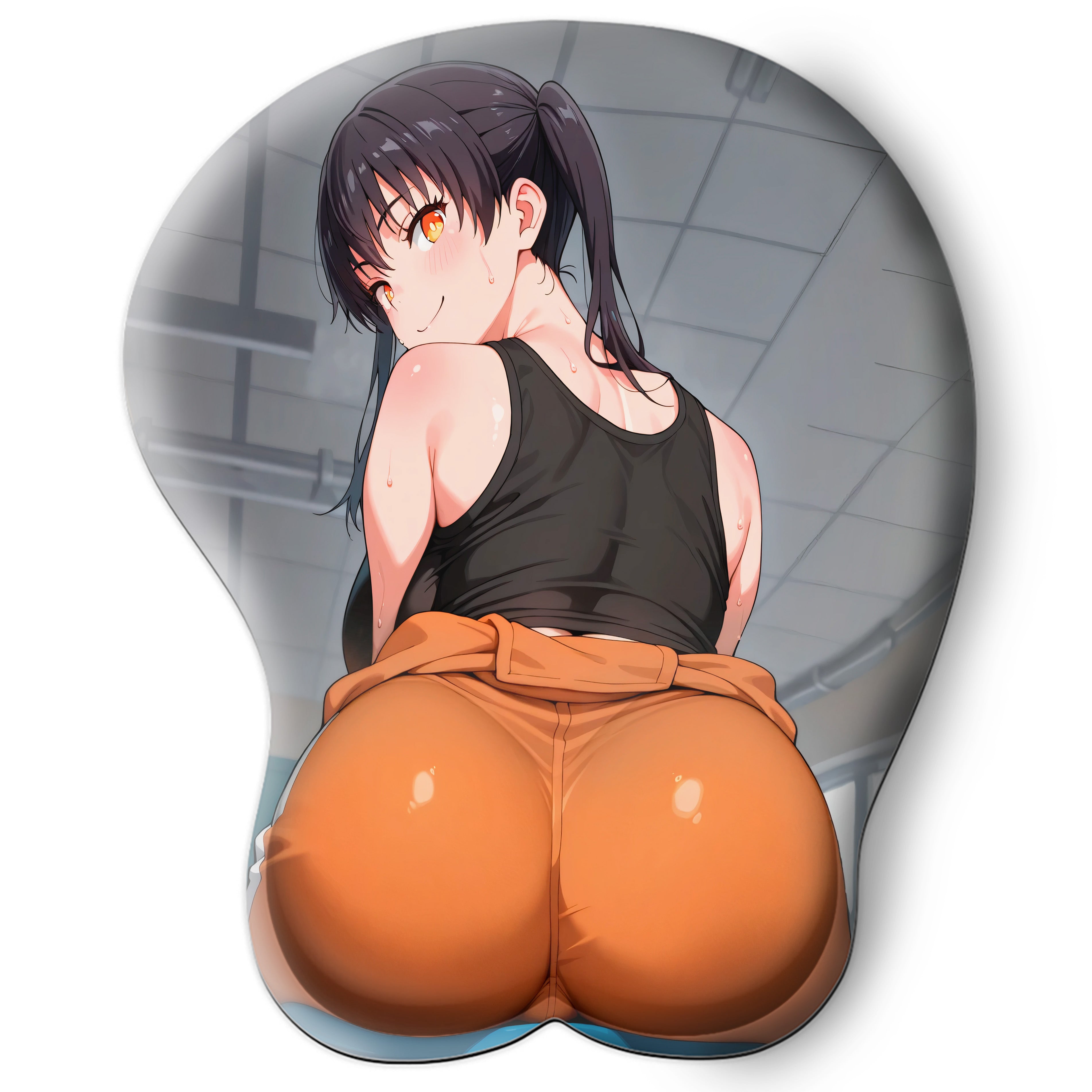 3D butt Anime Mouse Pad with Silicone Wrist Support, Non-Slip Ergonomic Shape, Fire Force Anime Character Tamaki Kotatsu #02