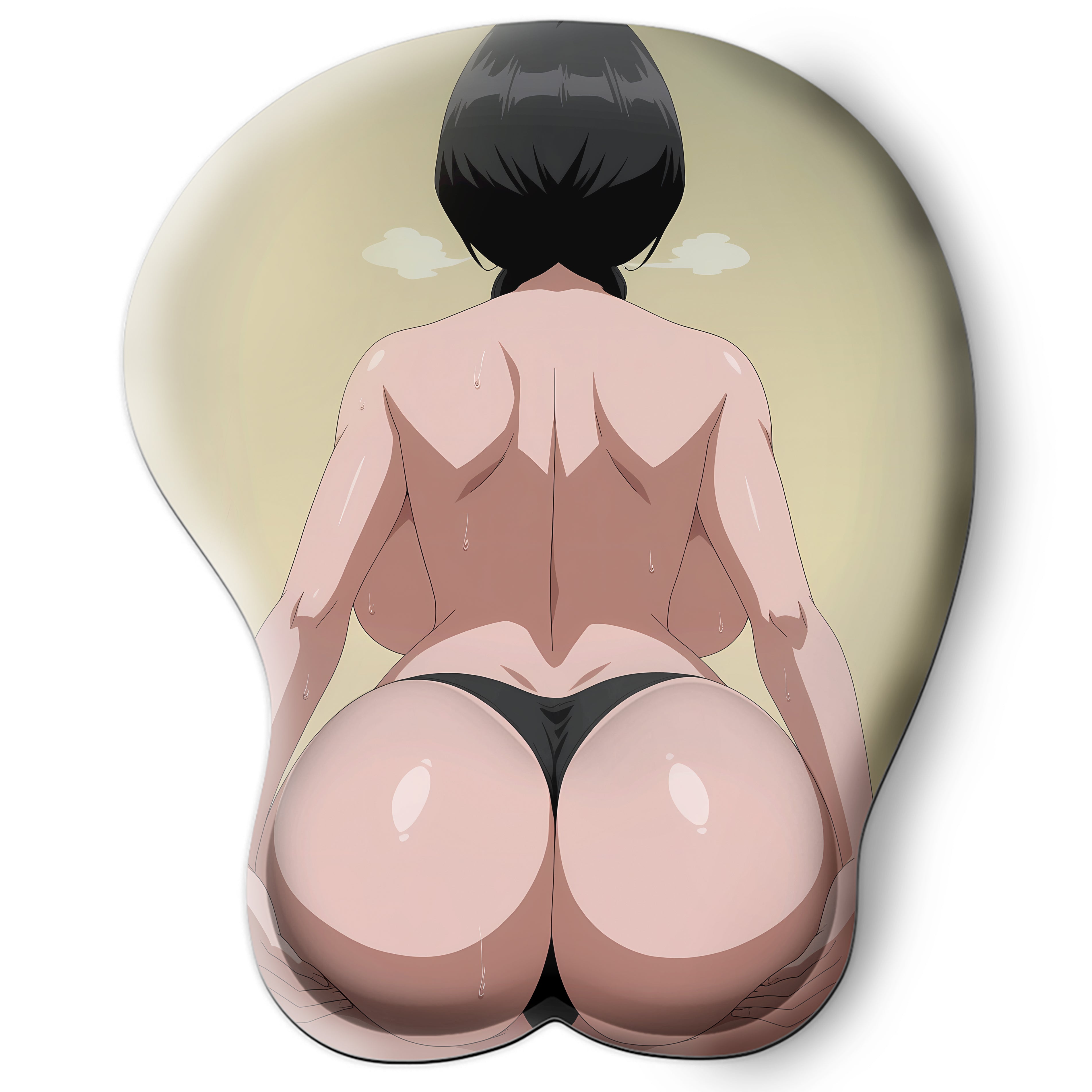 3D butt Anime Mouse Pad with Silicone Wrist Support, Non-Slip Ergonomic Shape, Bleach anime Character Unohana Retsu #04