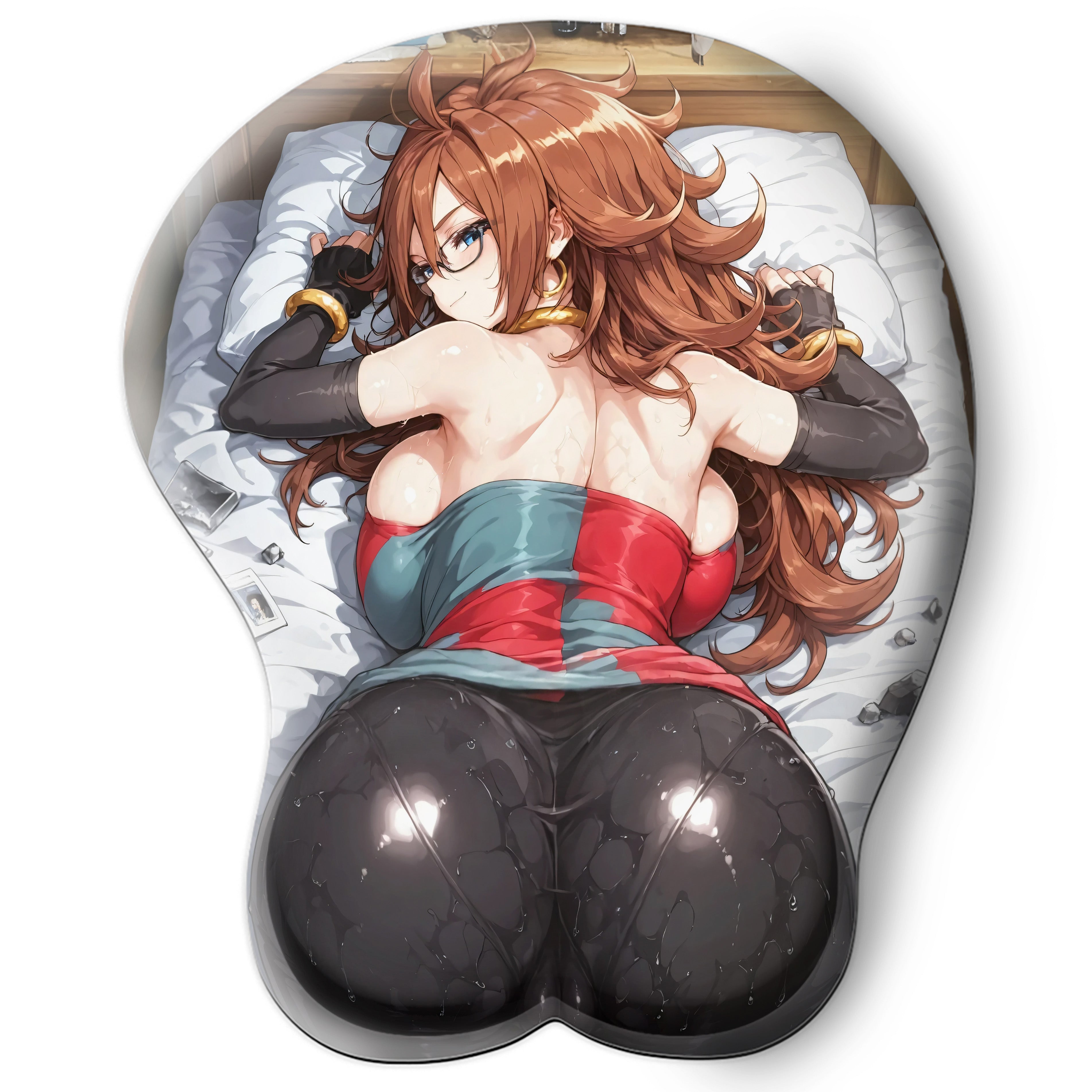 3D butt Anime Mouse Pad with Silicone Wrist Support, Non-Slip Ergonomic Shape, Dragon Ball anime Character Android n21 #02